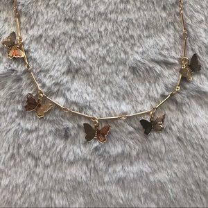 Gold butterfly necklace